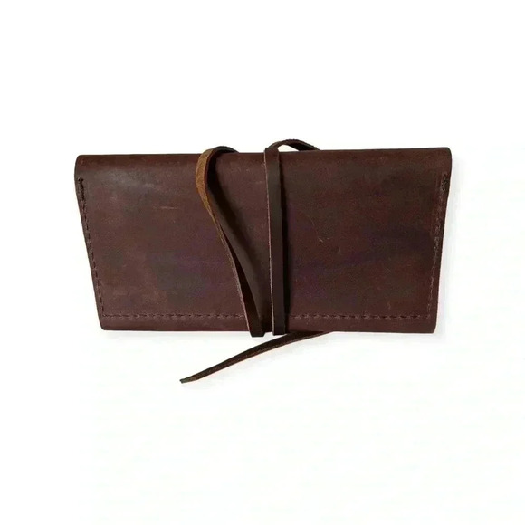 Leather folding purse pouch - Picture 5 of 5